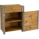 Dobar Rollbares Hochbeet 60 x 40 x 80 cm Grau-Braun