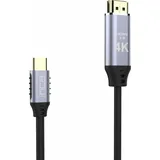 Inca ITCH-20 Videokabel-Adapter 2 m, USB Typ-C HDMI Schwarz, Silber