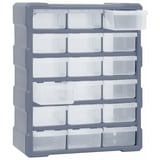 Tidyard Multi Schubladen Organizer mit 18 Schubladen Sortimentskasten Kleinteilemagazin Aufbewahrungseinheit Werkzeugschrank Bastelbox Werkzeug-Organizer Sortierkasten Sortimentskoffer 38x16x47 cm