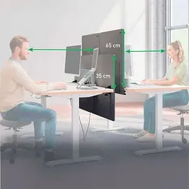 Leitz Tischtrennwand 60 x 70 cm grau