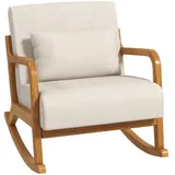 Homcom Schaukelsessel, Gepolsterter mit Holzgestell,