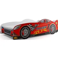 Interbeds Autobett, Rot, Holzwerkstoff, 80x160 cm, Kinder- & Jugendzimmer, Kindermöbel, Kinderbetten, Spielbetten