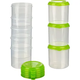 MiraHome Vorratsdosen Set 8-teilig rund hoch grün 0,75 l