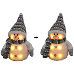 Gravidus 2er Set Dekofigur Schneemann LED Beleuchtung