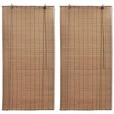 vidaXL Bambusrollos 2 Stk. 150x220 cm Braun