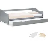 Homestyle4u Ausziehbett 90 x 200 cm Grau