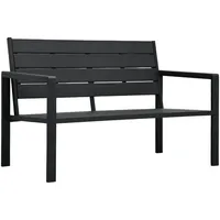 VidaXL Gartenbank 120 cm HDPE Schwarz Holz-Optik