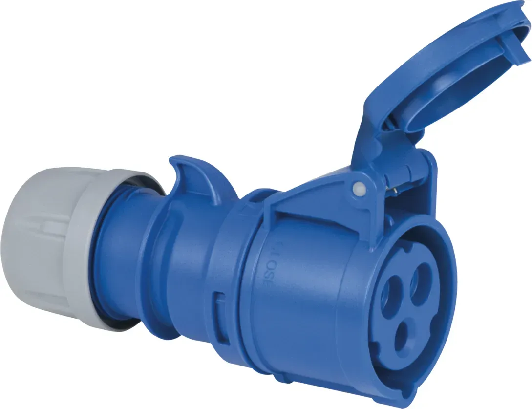 PCE CEE 16 A/240 V - 3P Plug female Blau - IP44