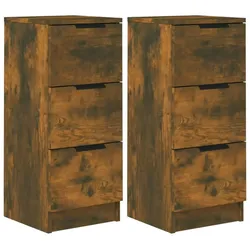 vidaXL Sideboards 2 Stk. Räuchereiche 30x30x70 cm Holzwerkstoff