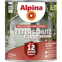 Alpina Wetterschutzfarbe halbdeckend 0,75 L steingartenblau  Holzfarbe