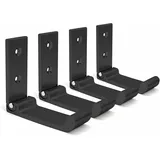(schwarze) Kleiderhaken, 4er-set, Wandhaken, Klapphaken, Aluminium