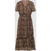QS Kleid kurz in Wickeloptik mit All-over-Print, Damen, schwarz|mehrfarbig, 32