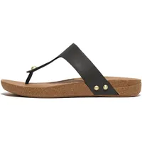 FitFlop Damen. iQushion Zehensandalen aus Leder Sandale, schwarz 37