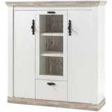 furn.design Highboard 140 x 146 cm Weiß