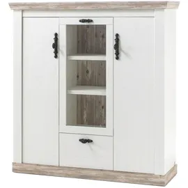 furn.design Highboard 140 x 146 cm Weiß