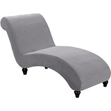 YSLLIOM Chaiselongue Schonbezüge, Liegesessel Stuhlbezug, Relaxliege Deluxe Stuhlbezüge, Schonbezug Stretch rutschfest, Maschinenwaschbar (Hellgrau)