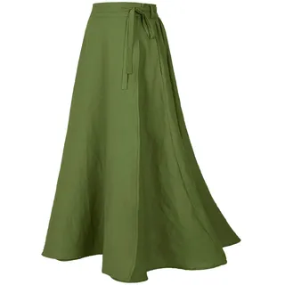 Mingyuezai Damen Wickelrock, knöchellang, Vintage-Leinenröcke, Z2973sgn, Groß - L