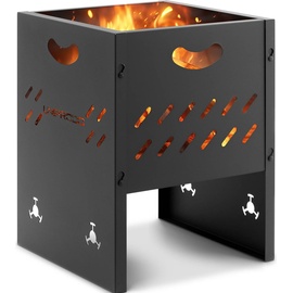 Uniprodo Feuerschale - 30 x 30 x 40 cm - zusammensteckbar