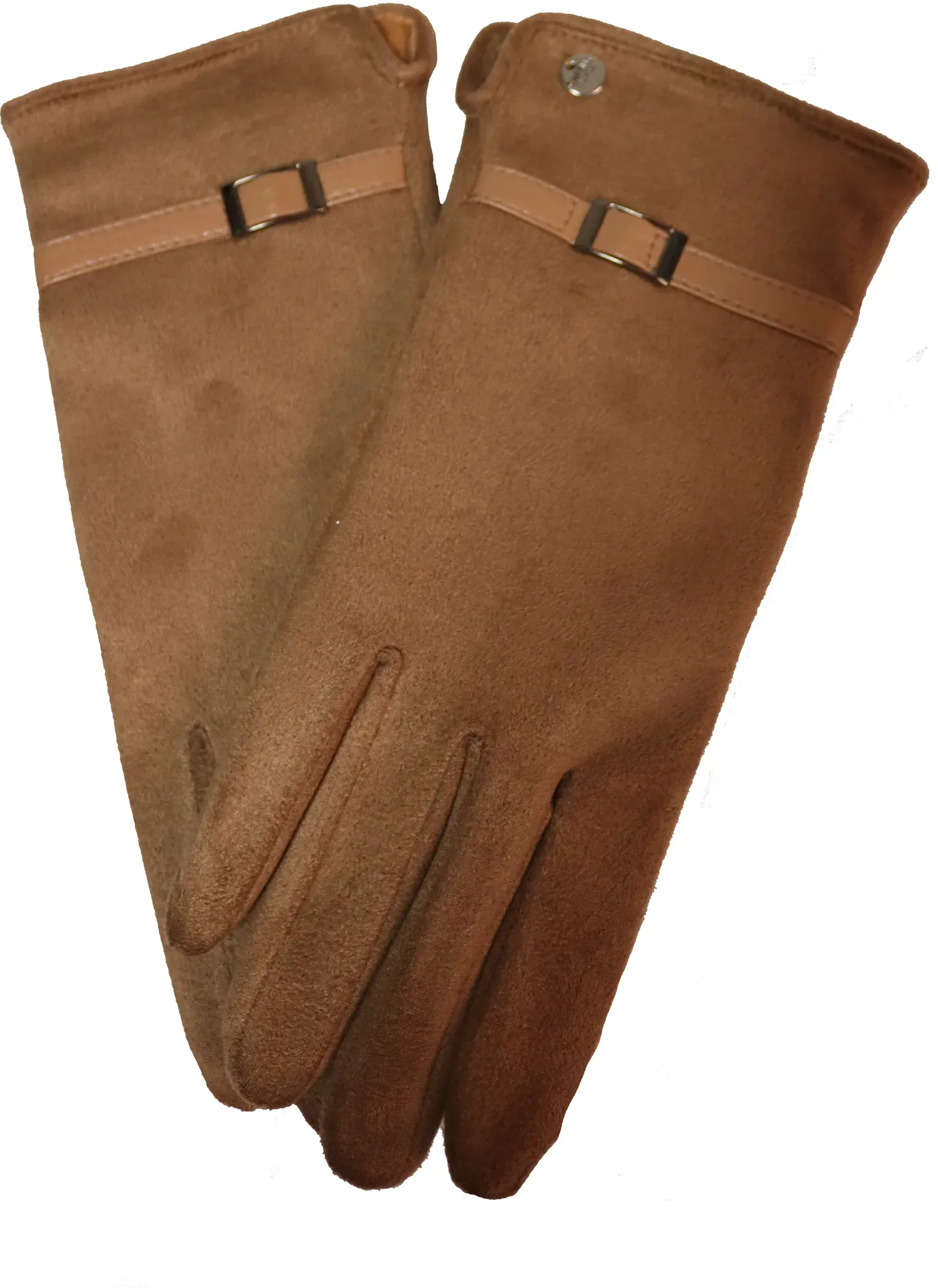 Fleecehandschuhe CAPELLI NEW YORK, Damen, taupe, Materialmix, Handschuhe, mit Zierriemen