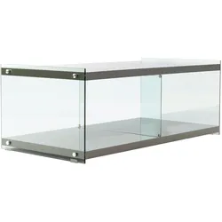 TV-Schrank KAYOOM "TV-Tisch Elementary, eckige Form, viel Ablagefläche", grau, B:120cm H:45cm T:60cm, Schränke, TV-Tisch, gehärtetes Glas, pflegeleicht