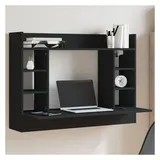 vidaXL Wand-Schreibtisch Schwarz 105x48x75 cm Holzwerkstoff