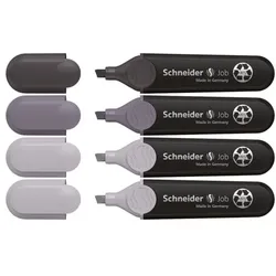 Schneider 4er-Pack Textmarker »Job« grau