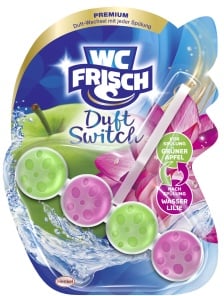 WC Frisch Premium Duft Switch Duftspüler, Kraftkugeln mit 4-facher Aktivstoff-Kombination, Grüner Apfel + Wasser Lilie, 1 Stück