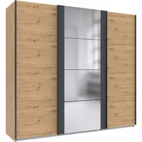 WIMEX Schiebetürenschrank Bern 180 x 210 x 64 cm Schwarz/Grau