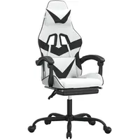vidaXL Gaming-Stuhl mit Fußstütze Weiß & Schwarz