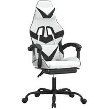 vidaXL Gaming-Stuhl mit Fußstütze Weiß & Schwarz