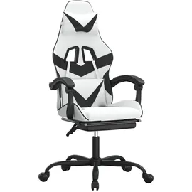 vidaXL Gaming-Stuhl mit Fußstütze Weiß & Schwarz