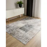 benuta Basic Waschbarer Teppich George - Grau 140x200 cm - Kunstfaser - Rechteckig & im Style: Vintage, Ethno-Style, Shabby Chic - Pflegeleicht für Wohnzimmer Schlafzimmer