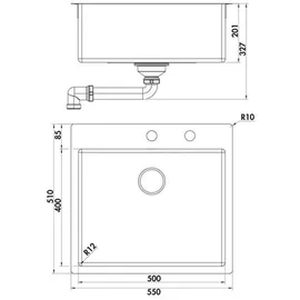 Naber Corno Piu PR4, Spüle, Set (Spüle u. Armatur Fuoco 1)