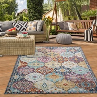 Teppich-Traum Orientteppich für Indoor Schlafzimmer & Outdoor Terrasse | wunderschöne Ornamente | bunt Größe 120x170 cm