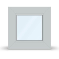 Fenster Hellgrau, Kunststoff-Aluminium, aluplast IDEAL TwinSet 4000, 510 x 510 mm, Lichtgrau RAL 7035 matt, nach Maß