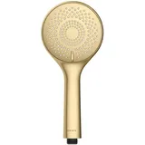 Wenko Duschkopf Watersaving, Handbrause mit Wasserspar-System, 3 Strahlarten, Ø 11 cm, ABS, Gold