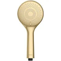 Wenko Duschkopf Watersaving, Handbrause mit Wasserspar-System, 3 Strahlarten, Ø 11 cm, ABS, Gold