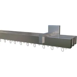 INDEKO Gardinenstange INDEKO "Bern", silber (satin, silberfarben), L:270cm, Aluminium, Gardinenstangen, Innenlauf Komplett-Set inkl. Gleitern und Montagematerial