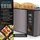 Arendo 2-teiliges Frühstücks-Set, 1,5L Edelstahl Wasserkocher, 2-Scheiben Langschlitz Toaster, Grau