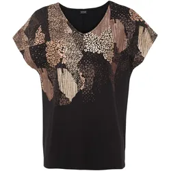 bonprix Shirt mit Druck, schwarz, 48/50 (XL)
