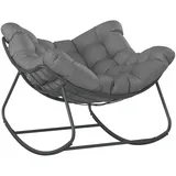 AMBIA GARDEN Schaukelstuhl, Dunkelgrau, Metall, Füllung: Polyester, 97x85x120 cm, Schaukelfunktion, Wohnzimmer, Sessel, Schaukelstühle