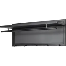 Haku-Möbel Wandgarderobe 5 Haken, 1 Stange Schwarz
