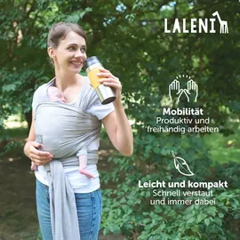 Laleni weiches Baumwolle Tragetuch Baby elastisch bis 15kg