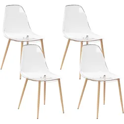 Esszimmerstuhl 4er Set TAKILMA Transparent