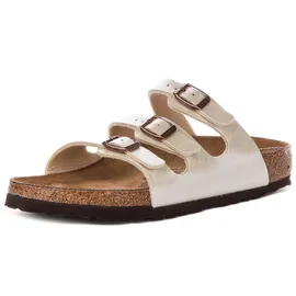 Birkenstock 1029818 Damen Tieffußbett Pantolette Florida Graceful Pearl White, Beige, Gr. 40 EU - 40