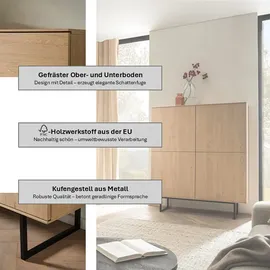 Home Affaire Highboard Lund 115 x 137 x 40 cm Beige / Braun