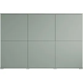 INOSIGN Highboard INOSIGN "Kenia, moderne grifflose Hochkommode mit 6 Türen, Breite 180 cm", grün (salbei), B:180cm H:125cm T:39,5cm, FSC-zertifizierter Holzwerkstoff, Sideboards, Highboard, Push-to-Open-Fronten, höhenverstellbaren Einlegeböden, Topseller