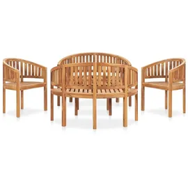 vidaXL 5-tlg. Garten-Lounge-Set Massivholz Teak