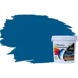 RyFo Colors Fassadenfarbe Silikonharz Fassadenfarbe Capriblau 1l, 1 L ca. 6 m2, Wasserabweisend, diffusionsfähig, schützt vor Schmutz, Algen, Pilzen blau