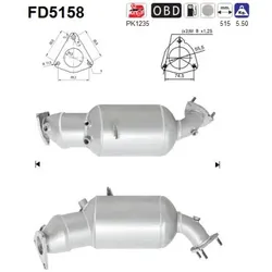 AS Ruß-/Partikelfilter, Abgasanlage  für SEAT 3R0254750AX FD5158